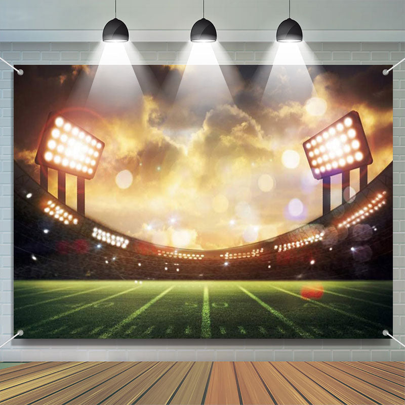 Aperturee - Sunset Spotlight Football Field Sports Party Backdrop