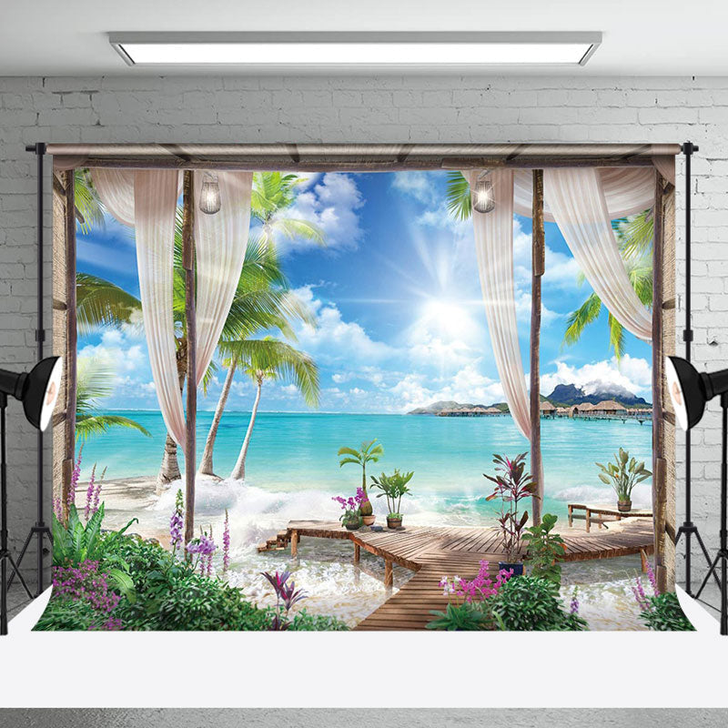 Aperturee - Sunshine Beach Sea Summer Holiday Photo Backdrop