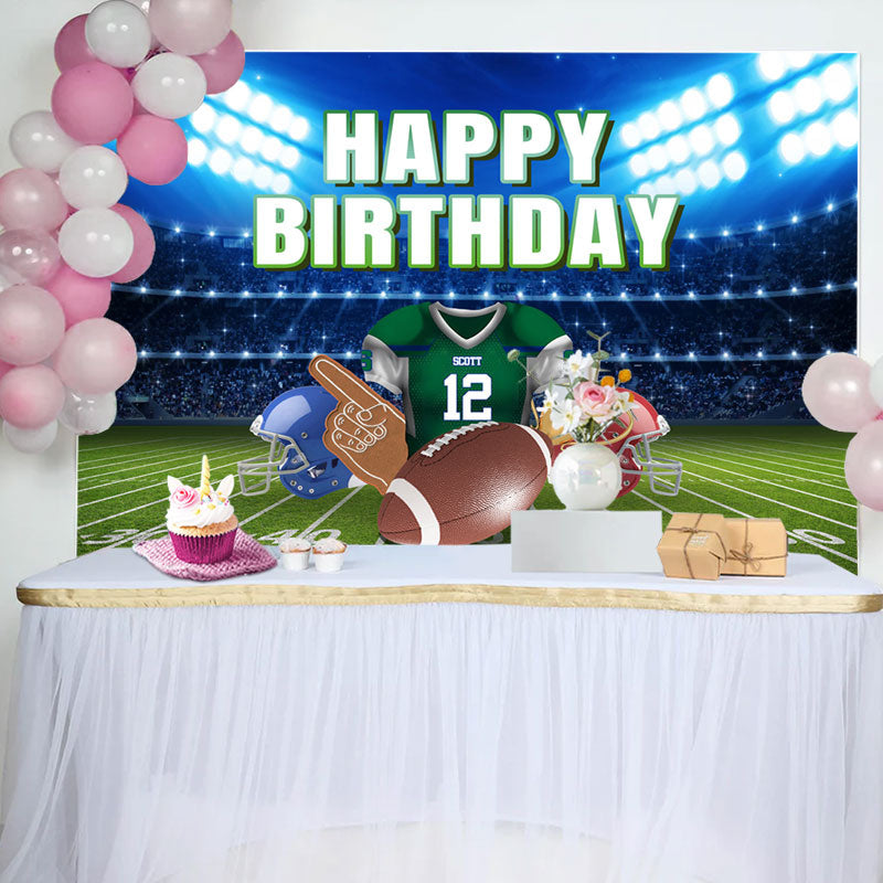 Aperturee - Super Bowl Football Court Birthday Backdrop For Boy