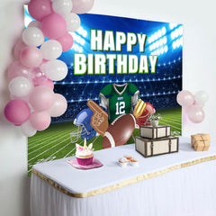 Aperturee - Super Bowl Football Court Birthday Backdrop For Boy