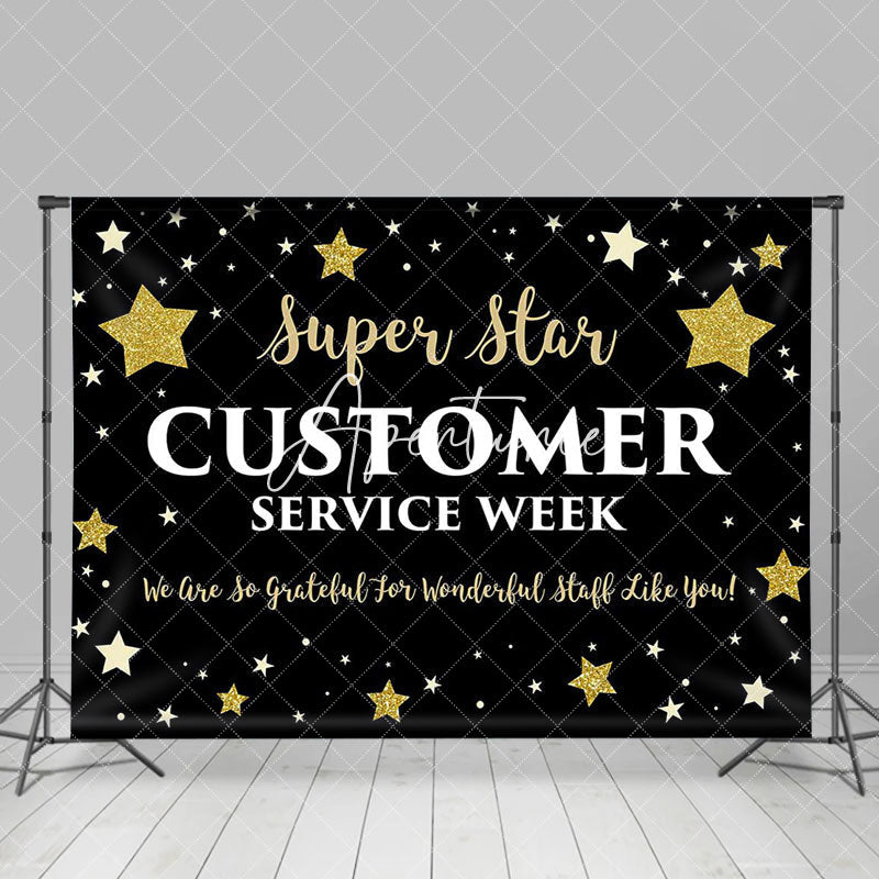 Aperturee - Super Star Black Customer Service Week Party Backdrop