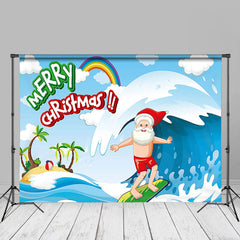 Aperturee - Surfing Santa Tropical Beach Xmas In July Backdrop