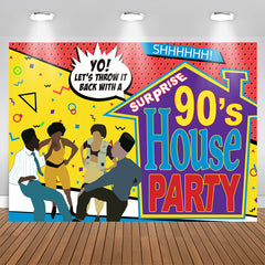 Aperturee - Surprise 90’S House Party With Abstract Lines Backdrop