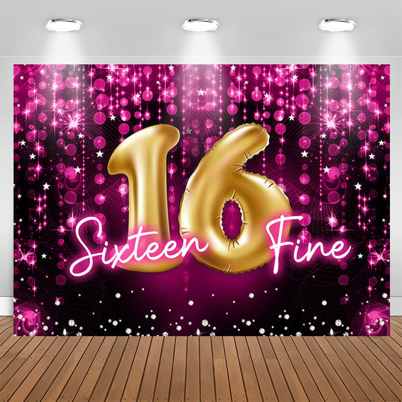 Aperturee - Sweet 16 Fine Pink Glitter Bokeh Backdrop for Birthday