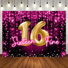 Aperturee - Sweet 16 Fine Pink Glitter Bokeh Backdrop for Birthday