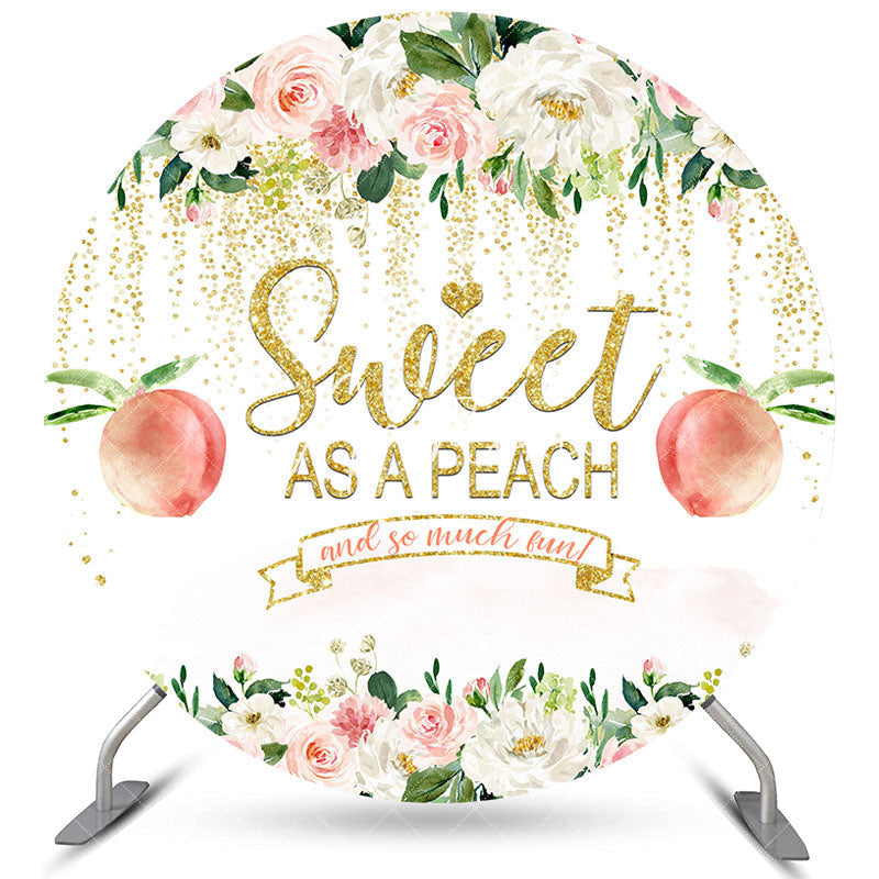 Aperturee Sweet As A Peach And So Much Fun Round Backdrop For Girl