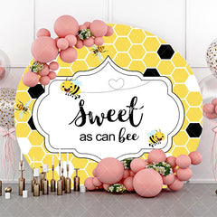 Aperturee - Sweet As Can Bee Honeycomb Round Baby Shower Backdrop