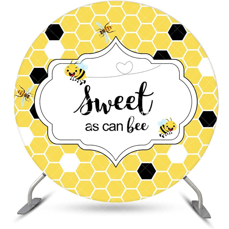 Aperturee - Sweet As Can Bee Honeycomb Round Baby Shower Backdrop