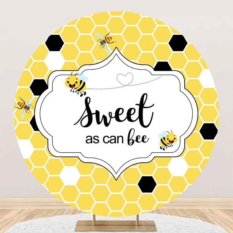 Aperturee - Sweet As Can Bee Honeycomb Round Baby Shower Backdrop