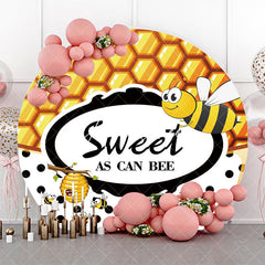 Aperturee - Sweet As Can Bee Honeycomb Round Birthday Backdrop