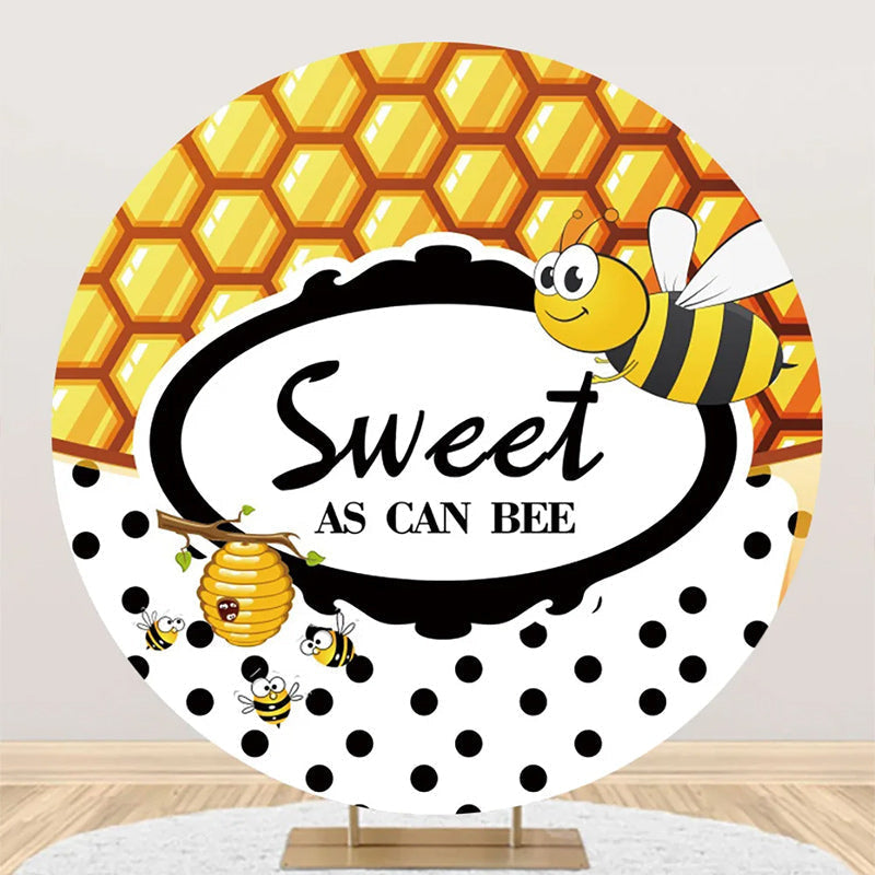 Aperturee - Sweet As Can Bee Honeycomb Round Birthday Backdrop