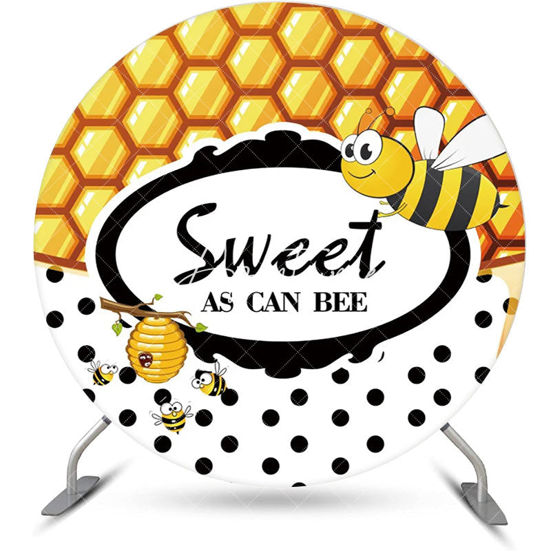 Aperturee - Sweet As Can Bee Honeycomb Round Birthday Backdrop