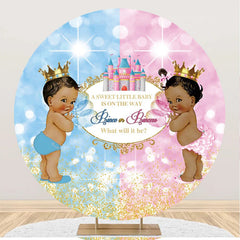 Aperturee - Sweet Baby Graffiti Round Gender Reveal Backdrop