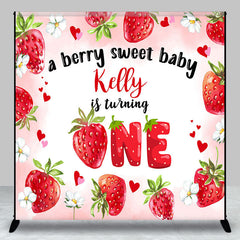 Aperturee - Sweet Baby Strawberry Custom 1st Birthday Backdrop