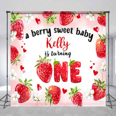 Aperturee - Sweet Baby Strawberry Custom 1st Birthday Backdrop