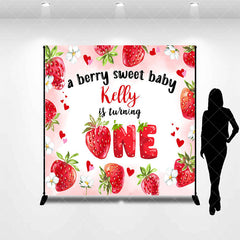 Aperturee - Sweet Baby Strawberry Custom 1st Birthday Backdrop