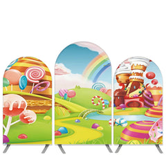 Aperturee Sweet Candy Land Theme Happy Birthday Arch Backdrop Kit