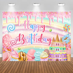 Aperturee - Sweet Candyland Dessert Birthday Backdrop For Girl