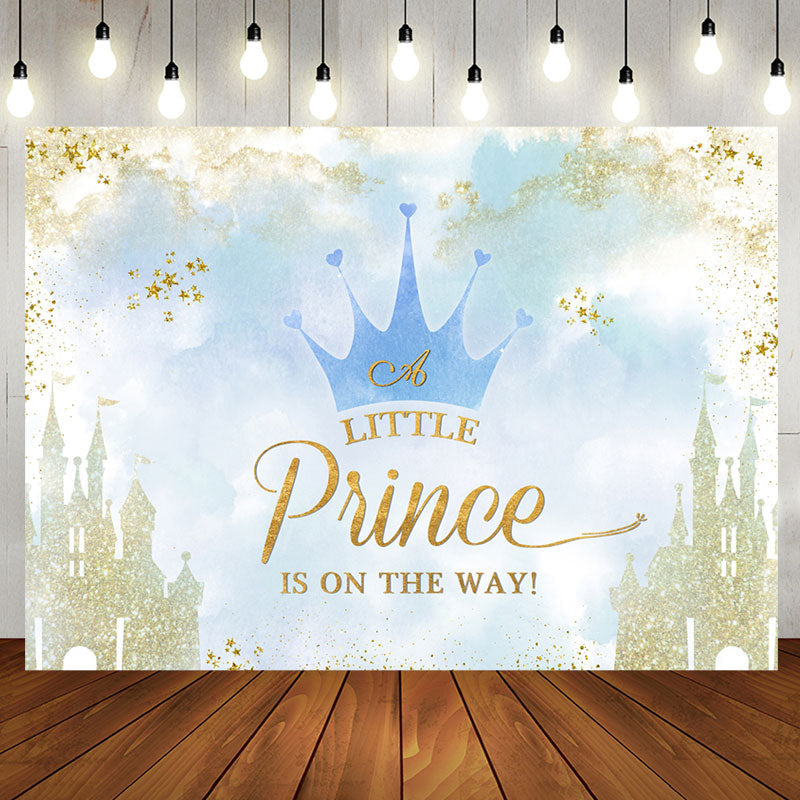 Aperturee - Sweet Crown Castle For Prince Baby Shower Backdrop