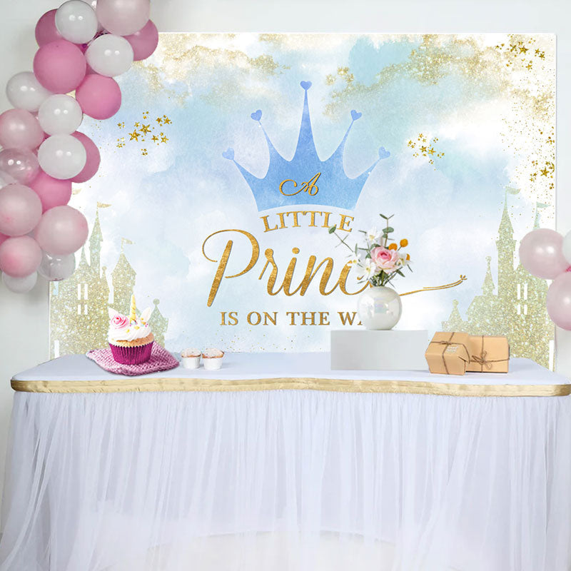 Aperturee - Sweet Crown Castle For Prince Baby Shower Backdrop