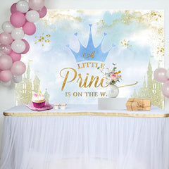 Aperturee - Sweet Crown Castle For Prince Baby Shower Backdrop