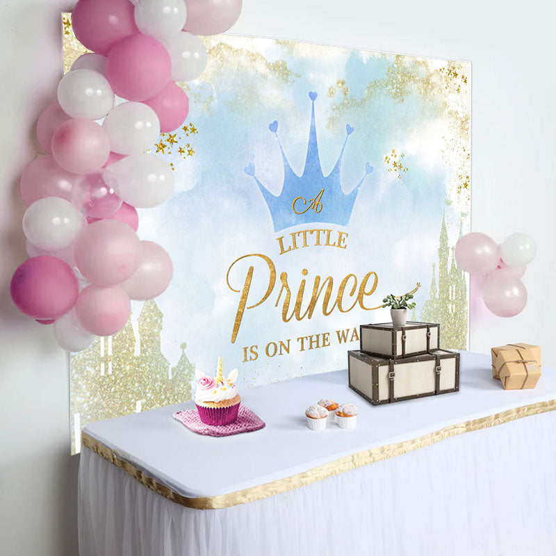 Aperturee - Sweet Crown Castle For Prince Baby Shower Backdrop