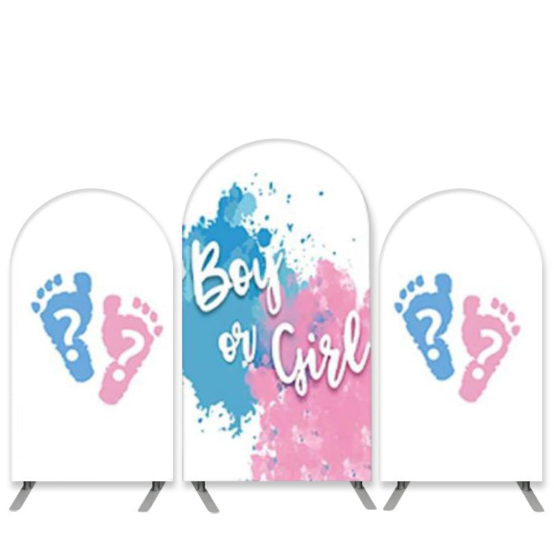 Aperturee Boy Or Girl Blue Pink Graffiti Baby Shower Arch Backdrop Kit