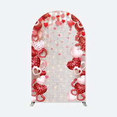 Aperturee - Sweet Hearts Brick Wall Glitter Valentine Arch Backdrop