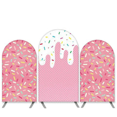 Aperturee Sweet Ice Cream Theme Pink Birthday Arch Backdrop Kit Banner