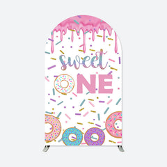 Aperturee - Sweet One Doughnuts Cream 1st Birthday Arch Backdrop