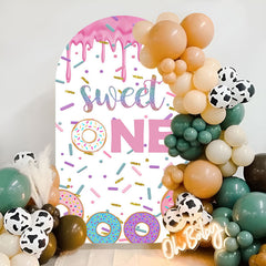 Aperturee - Sweet One Doughnuts Cream 1st Birthday Arch Backdrop