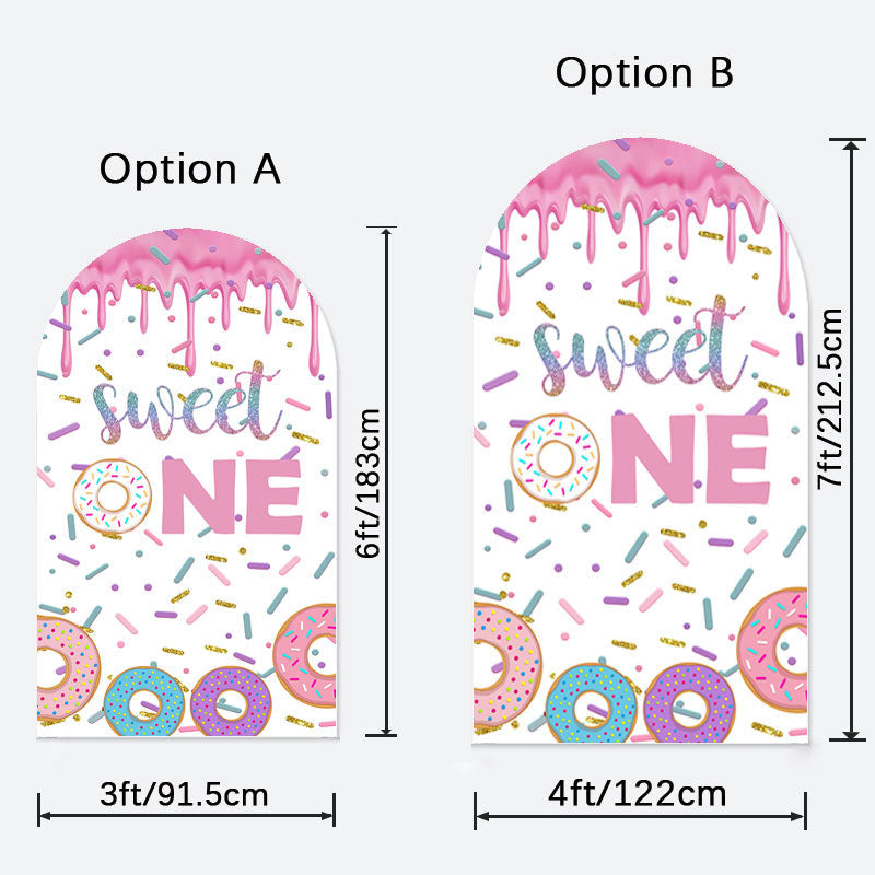 Aperturee - Sweet One Doughnuts Cream 1st Birthday Arch Backdrop