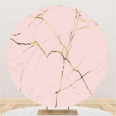 Aperturee Sweet Pink And Glitter Golden Art Theme Circle Backdrop