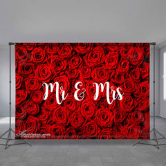 Aperturee - Sweet Red Rose Adorable Happy Valentine Backdrop