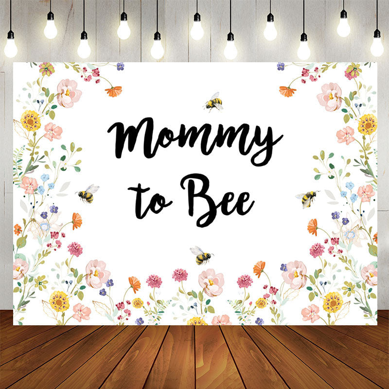 Aperturee - Sweet Spring Mommy To Bee Baby Shower Backdrop