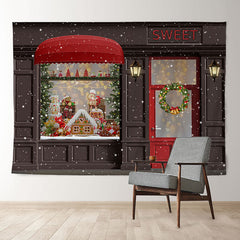 Aperturee - Sweet Store Ginger Red Brown Christmas Backdrop