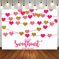 Aperturee - Sweetheart Is On The Way Girls Baby Shower Backdrop