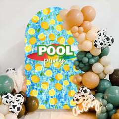 Aperturee - Swimming Pool Lemon Blue Arch Backdrop For Party