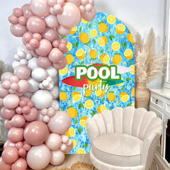 Aperturee - Swimming Pool Lemon Blue Arch Backdrop For Party