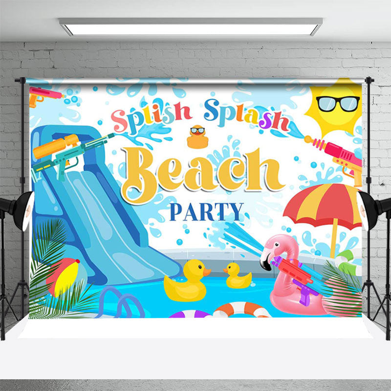 Aperturee - Swimming Pool Water Gun Summer Beach Party Backdrop