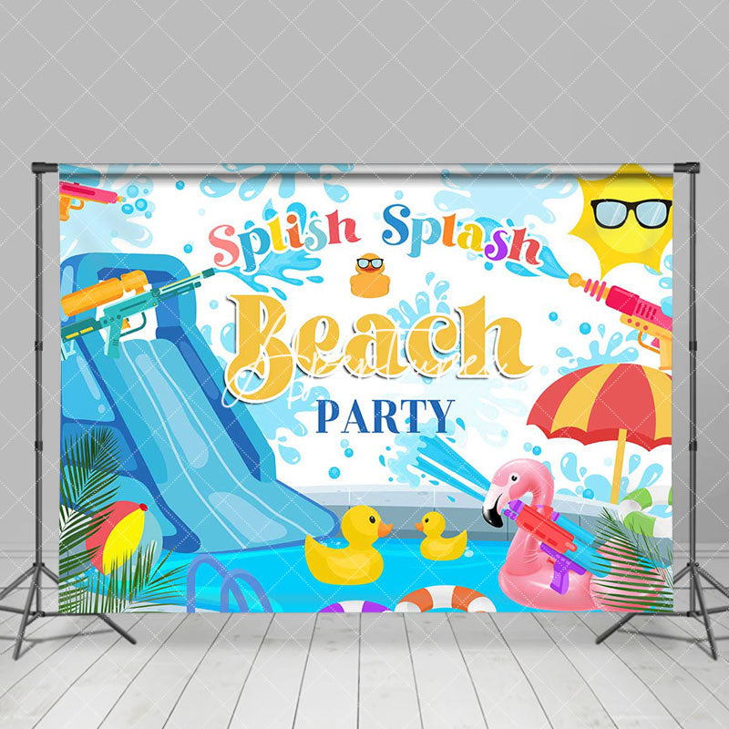 Aperturee - Swimming Pool Water Gun Summer Beach Party Backdrop