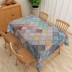 Aperturee - Swishchic Colorful Rhomboid Plaid Kitchen Tablecloth