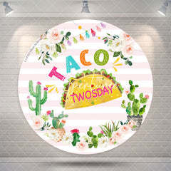 Aperturee Taco Twosday Cactus Round 2nd Birthday Backdrop