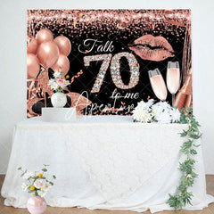 Aperturee - Talk 70 To Me Rose Gold Heels Birthday Party Backdrop