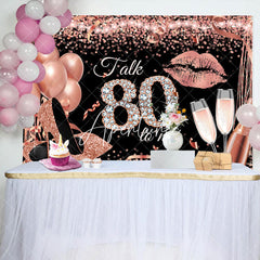 Aperturee - Talk 80 To Me Rose Gold Heels Birthday Party Backdrop