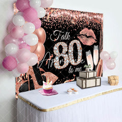 Aperturee - Talk 80 To Me Rose Gold Heels Birthday Party Backdrop