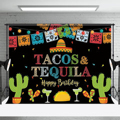 Aperturee - Tasos Tequila Happy Birthday Mexican Fiesta Theme Backdrop