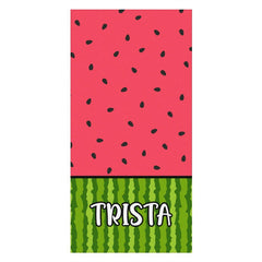 Aperturee - Tasty Green Red Summer Watermelon Custom Beach Towel