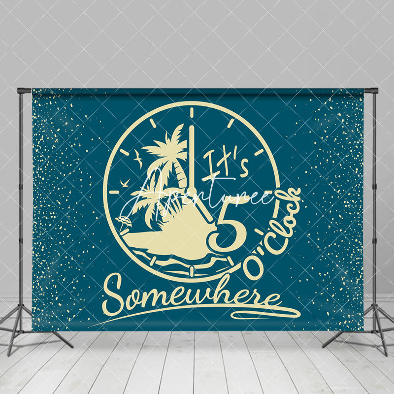 Aperturee - Teal Yellow Its 5 Oclock Somewhere Party Backdrop