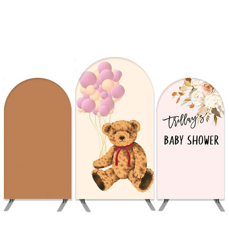 Aperturee Teddy Bear Theme Balloons Baby Shower Arch Backdrop Kit